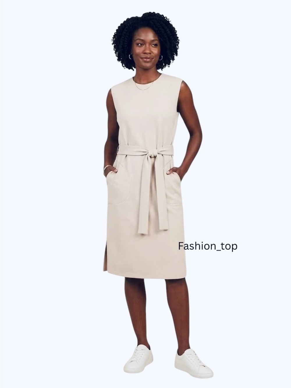 Spanx Women's Dresses Spanx Airessentials Tie Waist Tank Dress M Tahini Cream